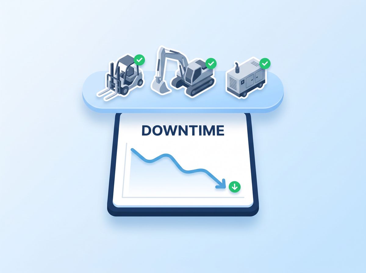 Downtime chart trending downward with healthy equipment indicators