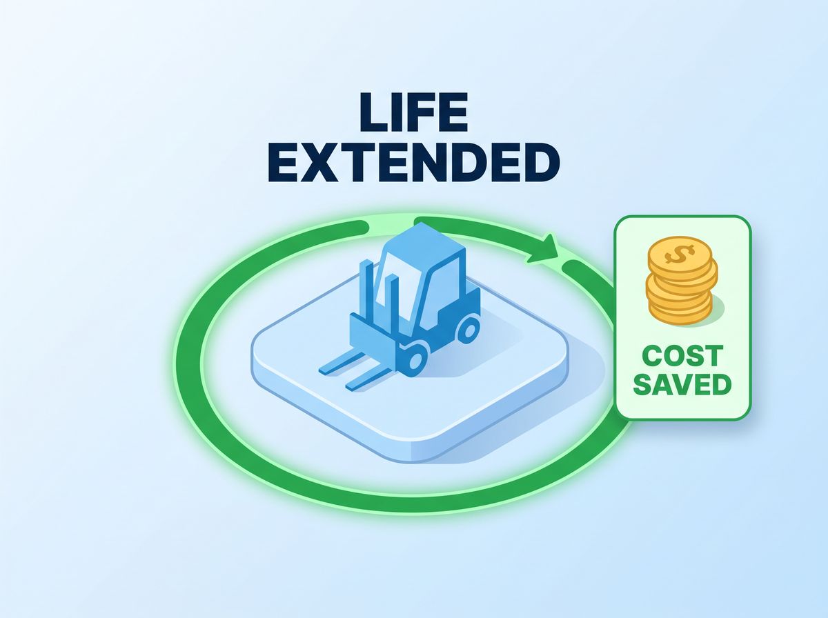 Equipment life extended with cost savings illustration