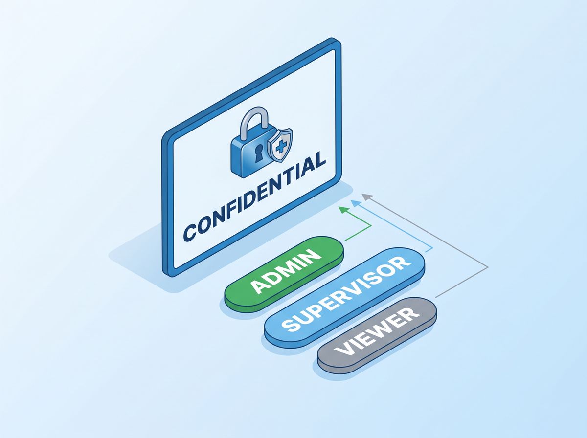 Confidential incident document protected by admin, supervisor, and viewer role-based access